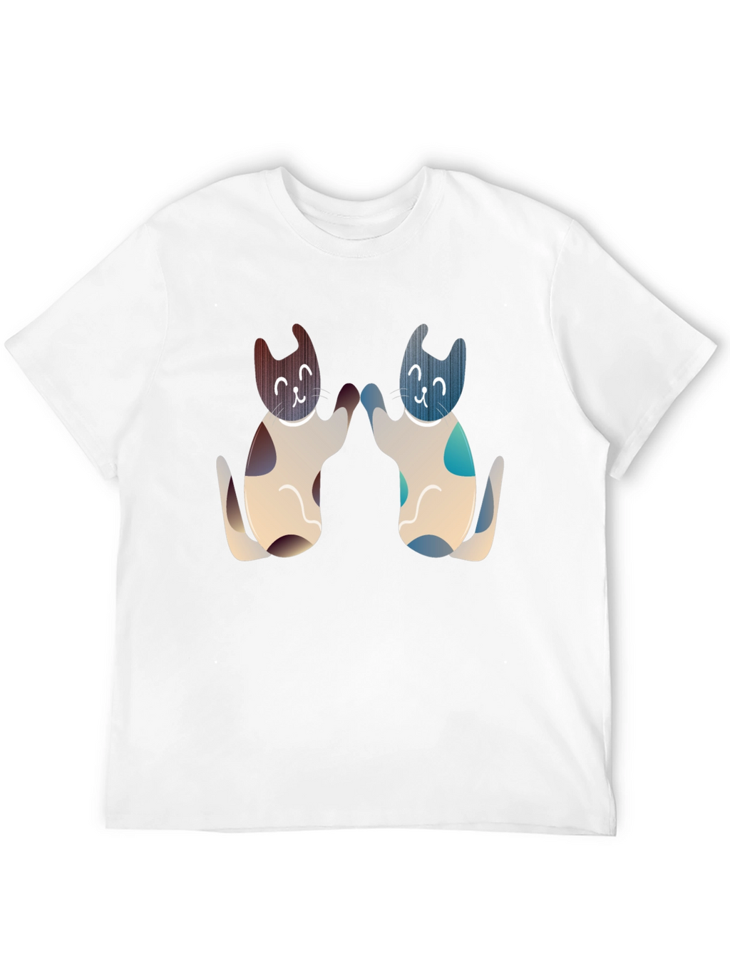 Cute Cats High Five Graphic Tee - Black