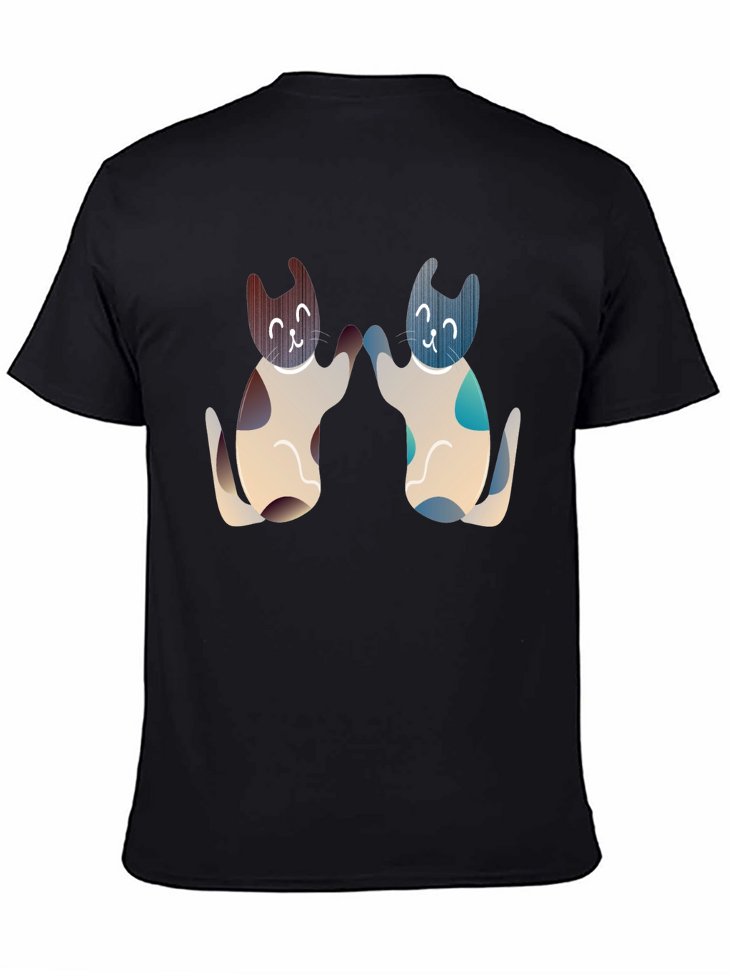 Cute Cats High Five Graphic Tee - Black