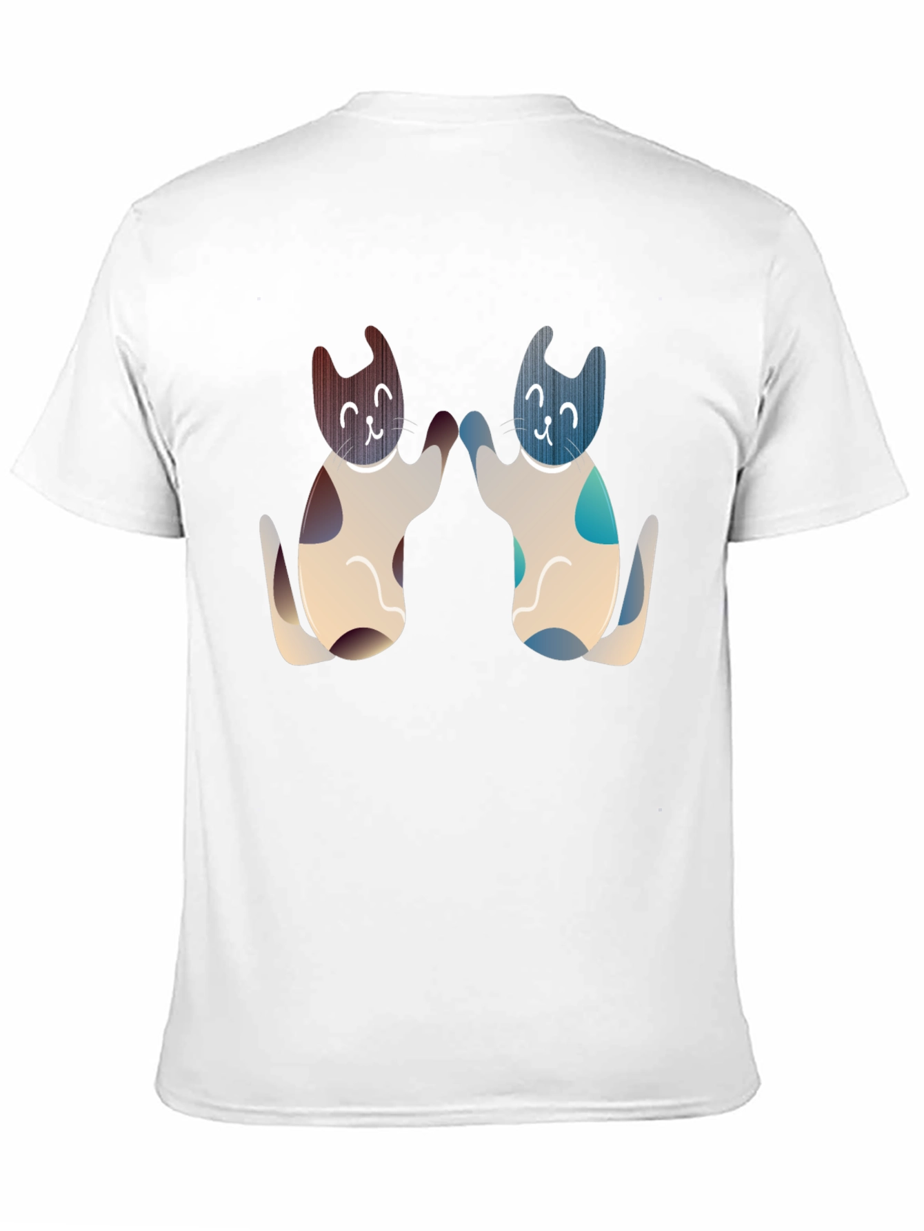 Cute Cats High Five Graphic Tee - Black
