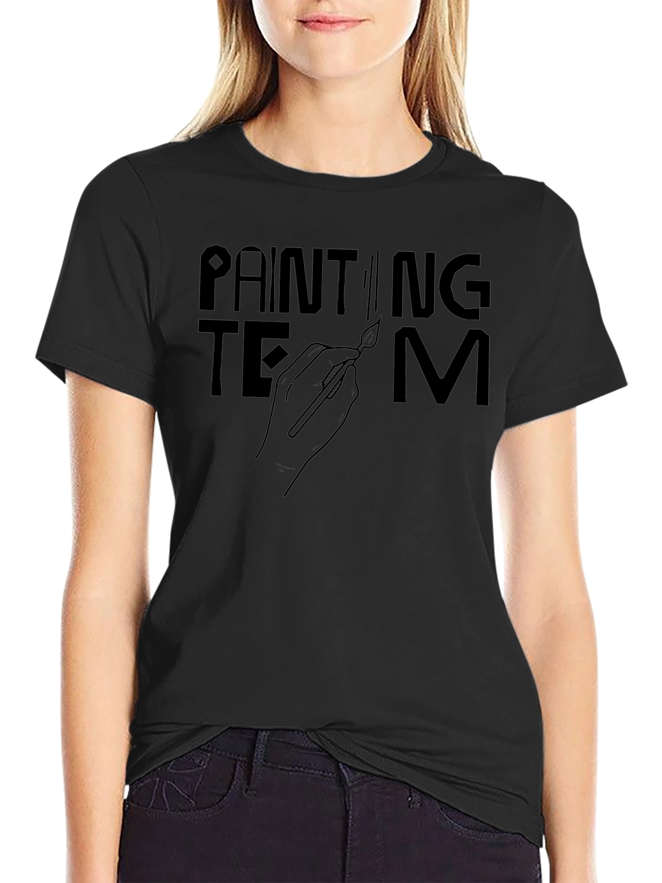 Painting Team Graphic Tee - Artistic Crew Shirt