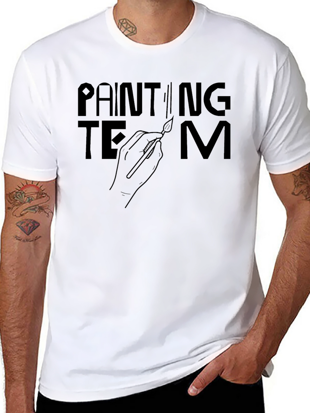 Painting Team Graphic Tee - Artistic Crew Shirt