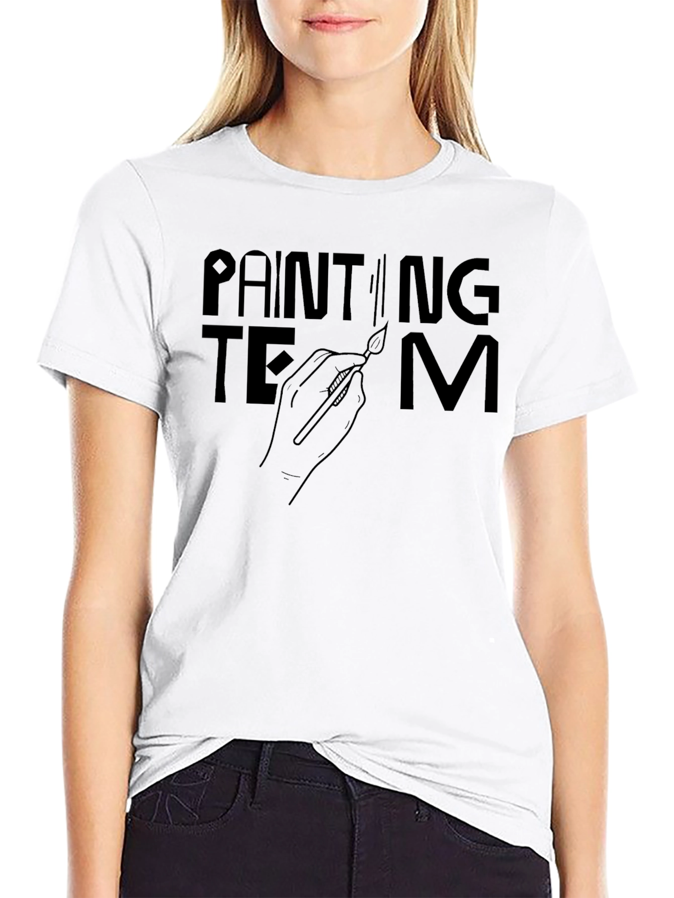 Painting Team Graphic Tee - Artistic Crew Shirt