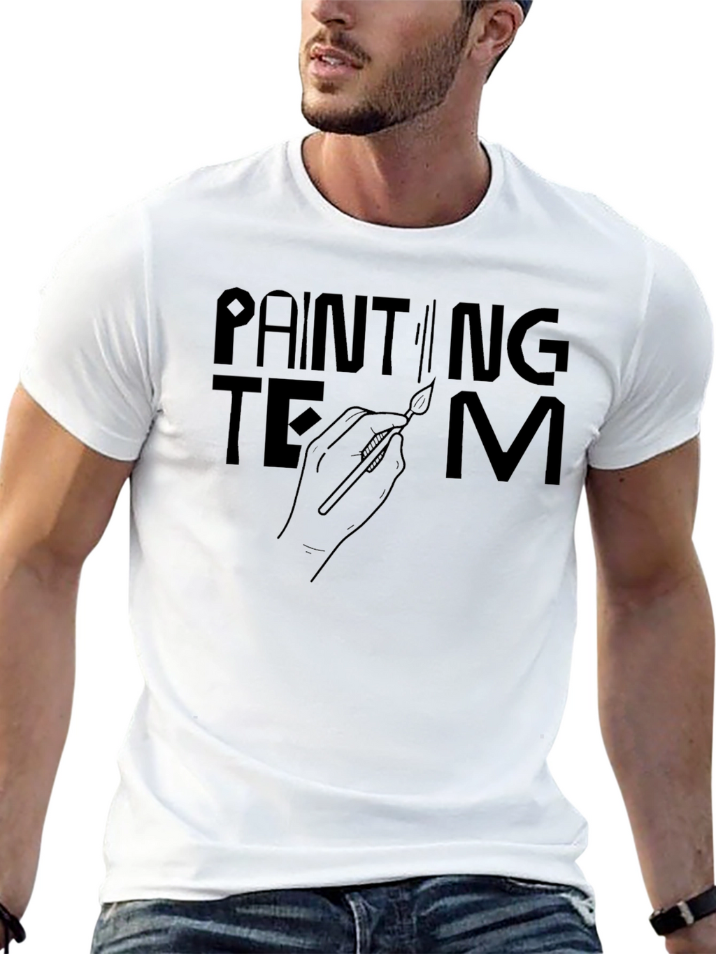 Painting Team Graphic Tee - Artistic Crew Shirt