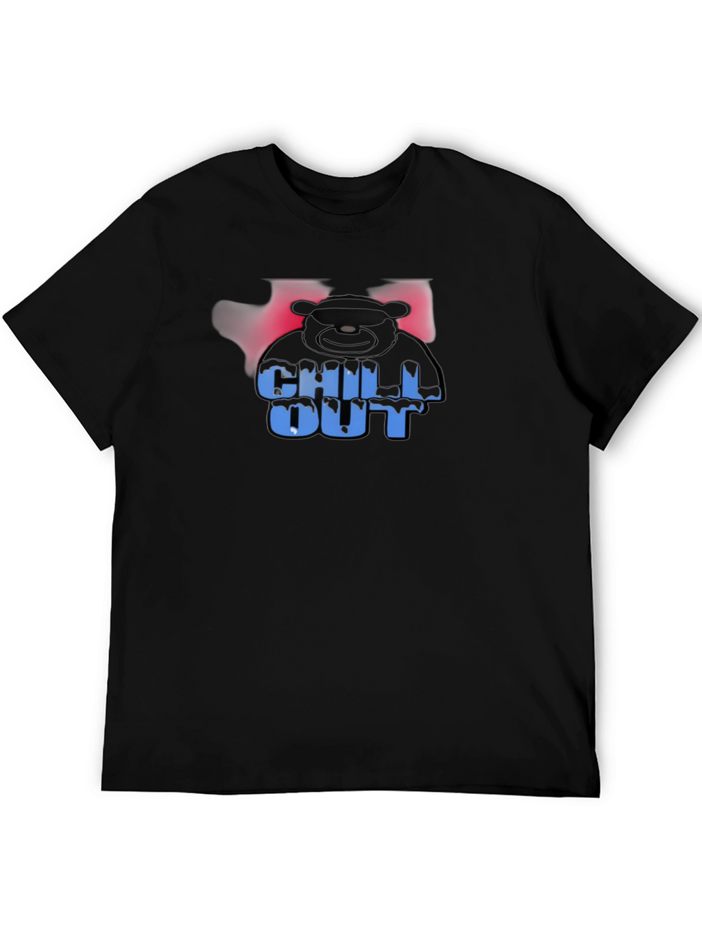 Chill Out Bear Graphic Black T-Shirt