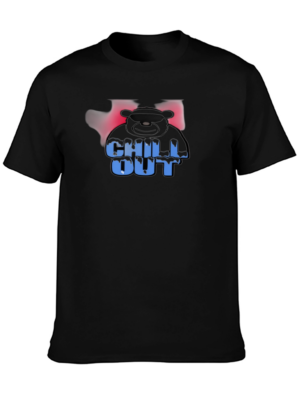 Chill Out Bear Graphic Black T-Shirt