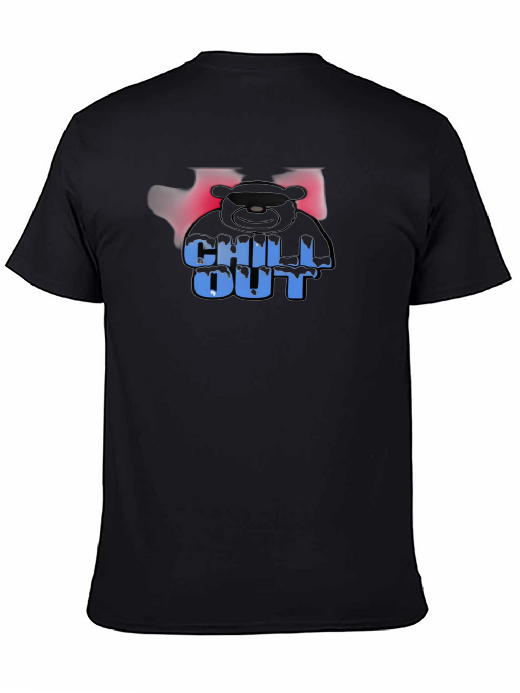 Chill Out Bear Graphic Black T-Shirt