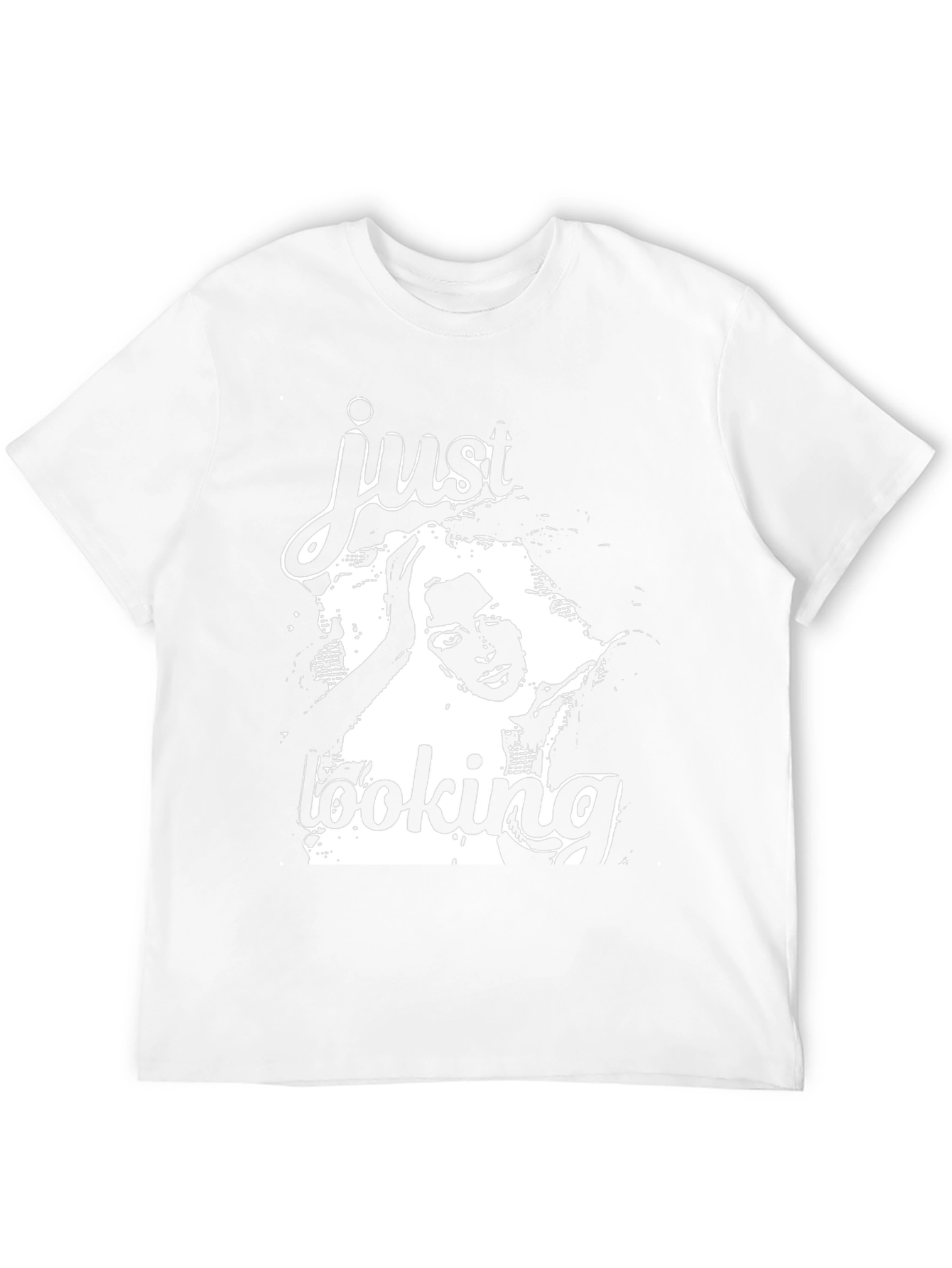 Just Looking Graphic Print Black T-Shirt