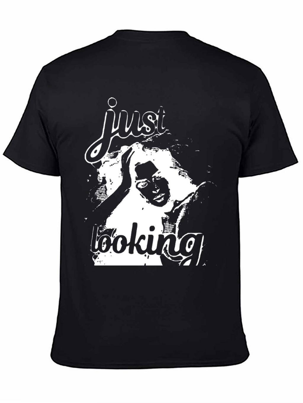 Just Looking Graphic Print Black T-Shirt