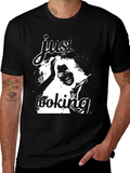 Just Looking Graphic Print Black T-Shirt