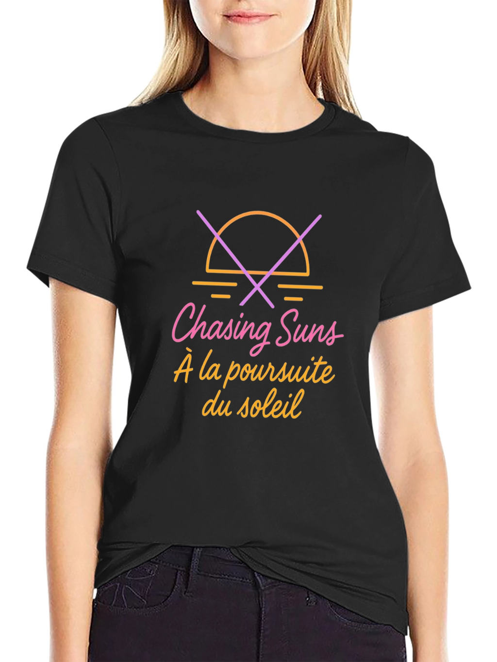 Chasing Suns Graphic T-Shirt - Black