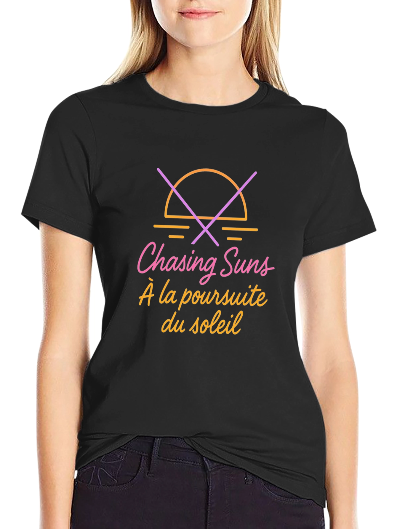 Chasing Suns Graphic T-Shirt - Black