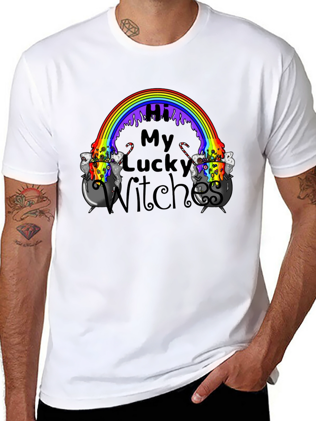 Lucky Witches Rainbow Cauldron T-Shirt