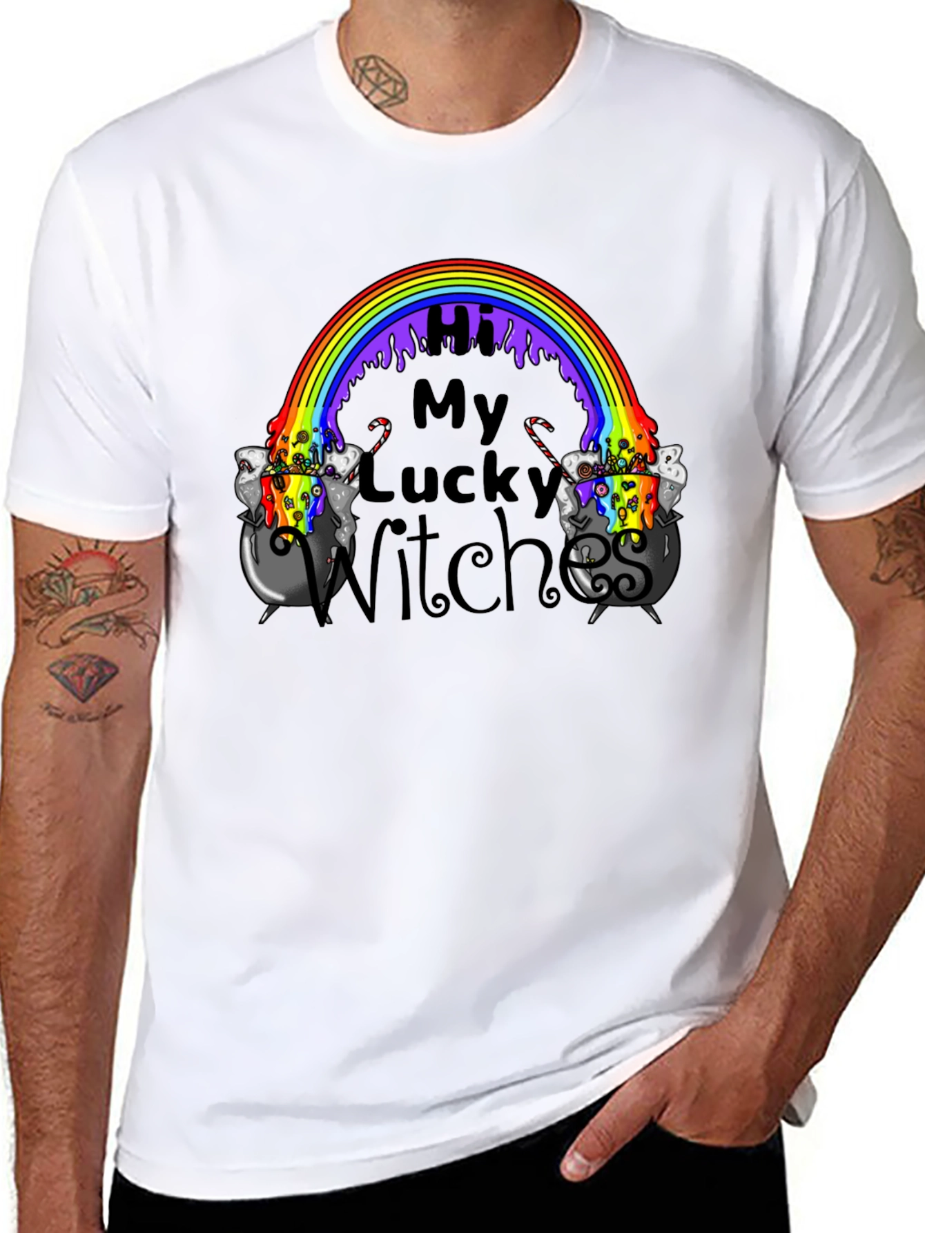Lucky Witches Rainbow Cauldron T-Shirt