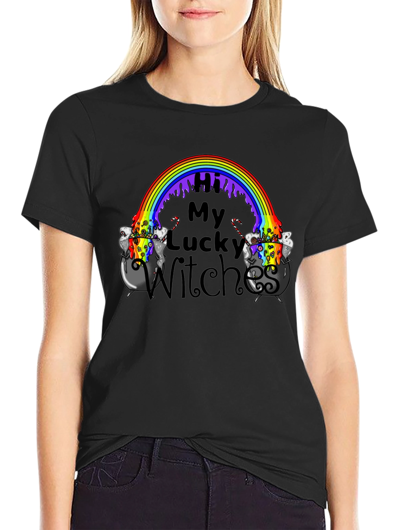 Lucky Witches Rainbow Cauldron T-Shirt