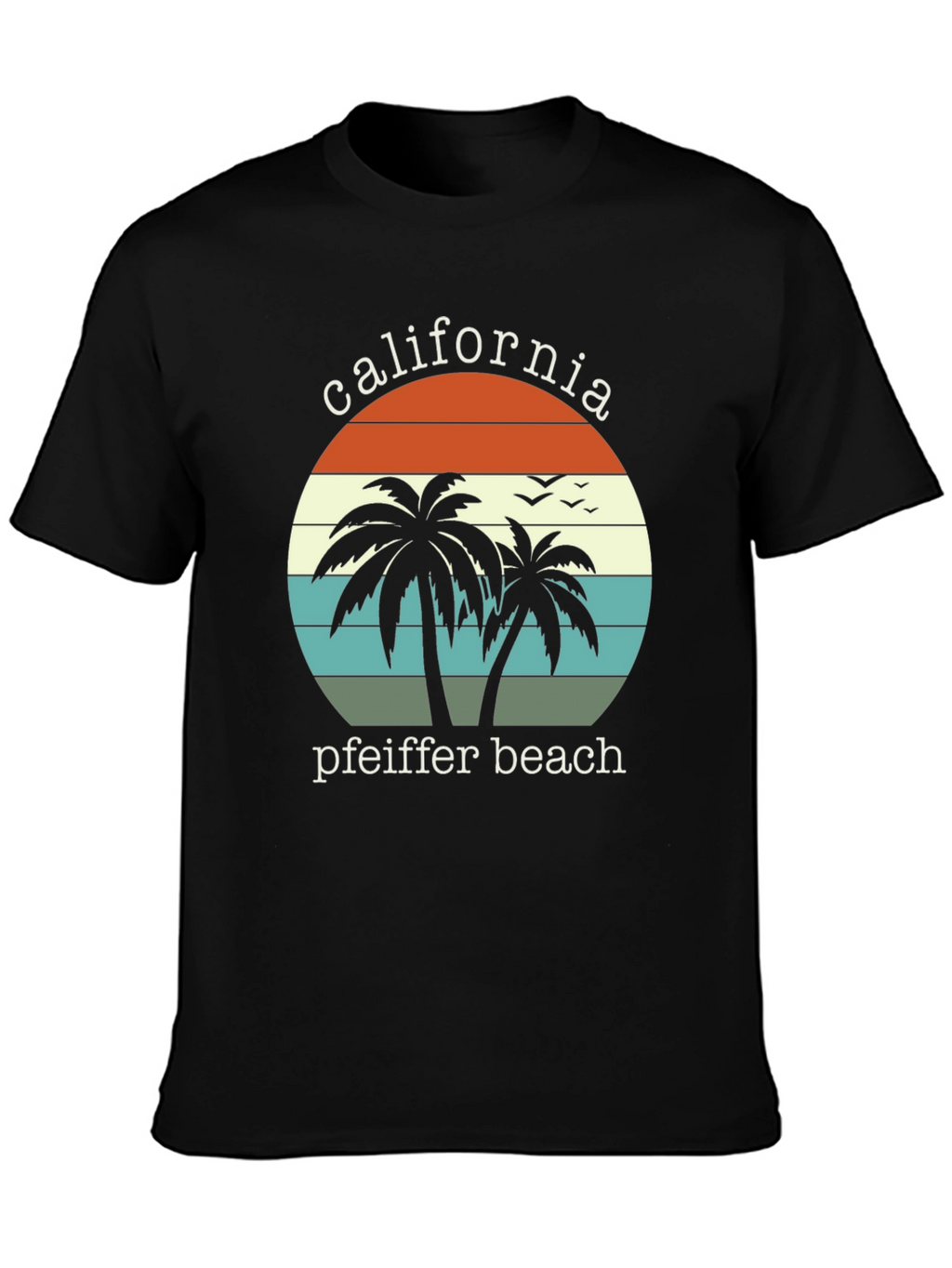 California Pfeiffer Beach Palm Tree Graphic T-Shirt
