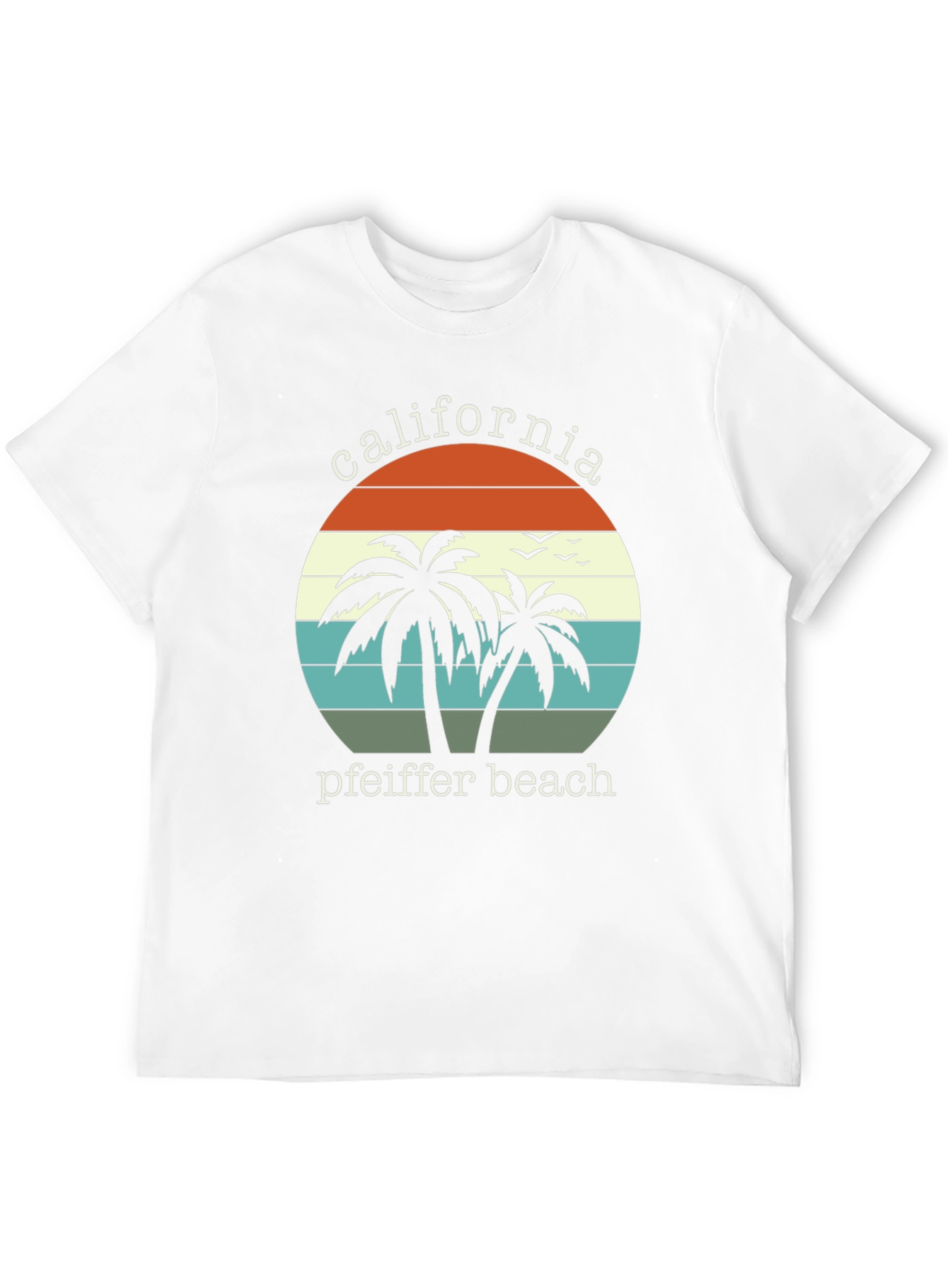California Pfeiffer Beach Palm Tree Graphic T-Shirt