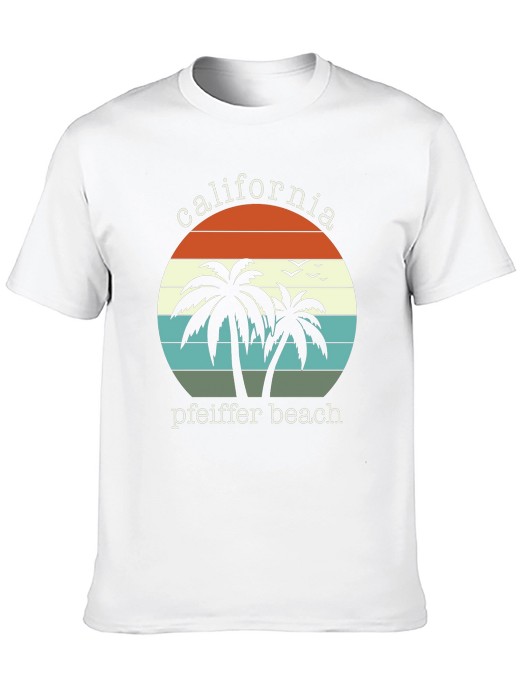 California Pfeiffer Beach Palm Tree Graphic T-Shirt