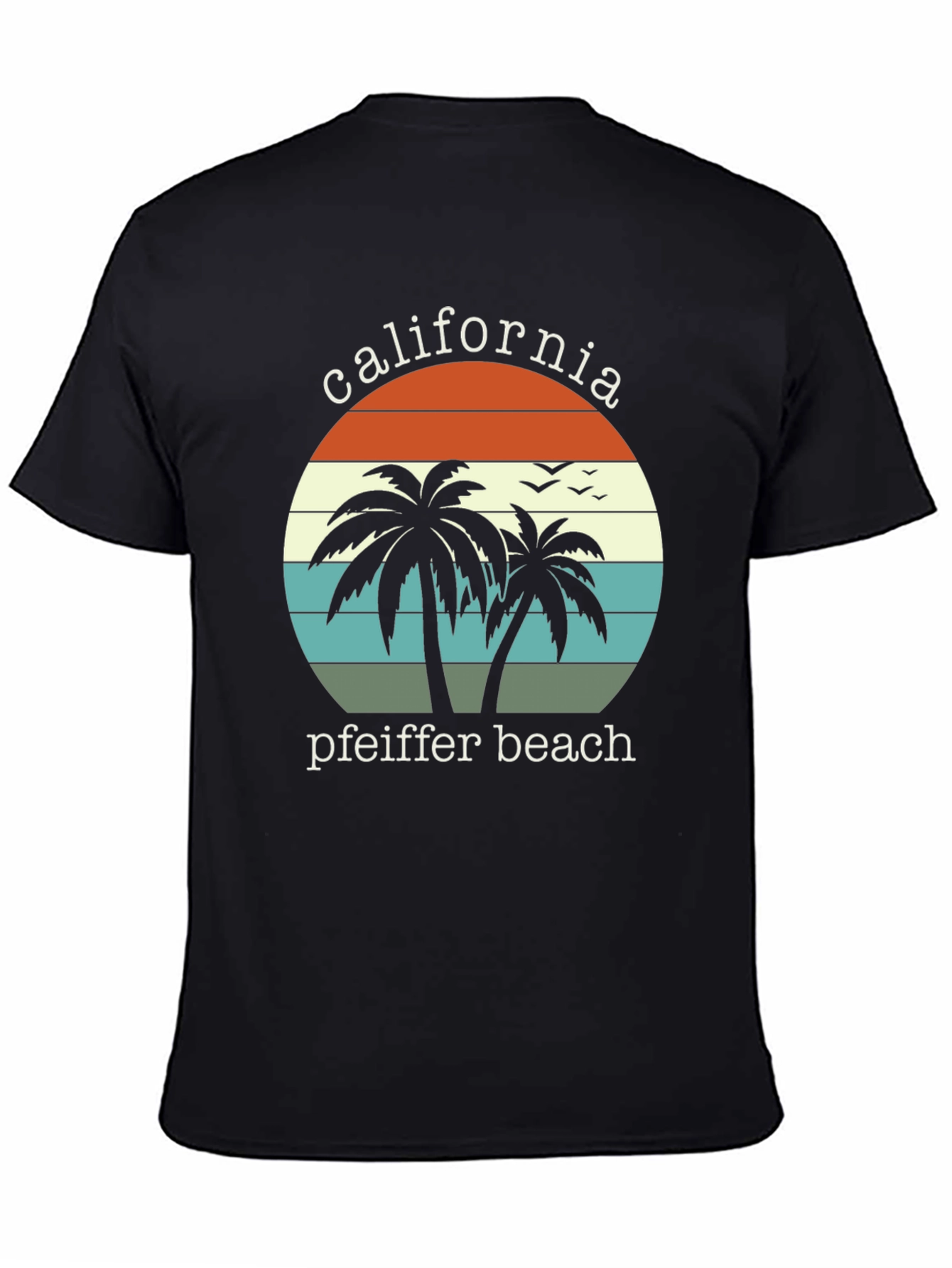 California Pfeiffer Beach Palm Tree Graphic T-Shirt