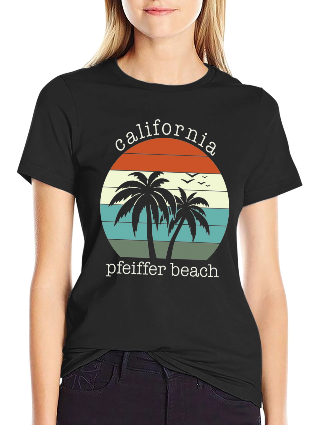 California Pfeiffer Beach Palm Tree Graphic T-Shirt