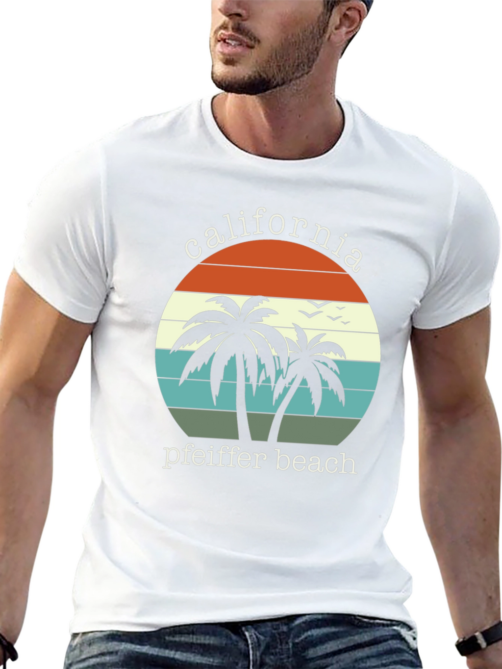California Pfeiffer Beach Palm Tree Graphic T-Shirt
