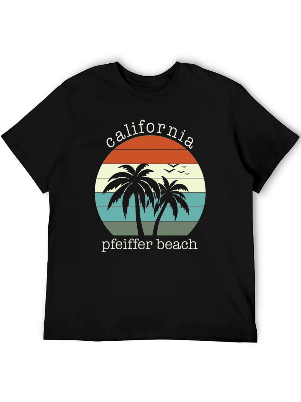 California Pfeiffer Beach Palm Tree Graphic T-Shirt