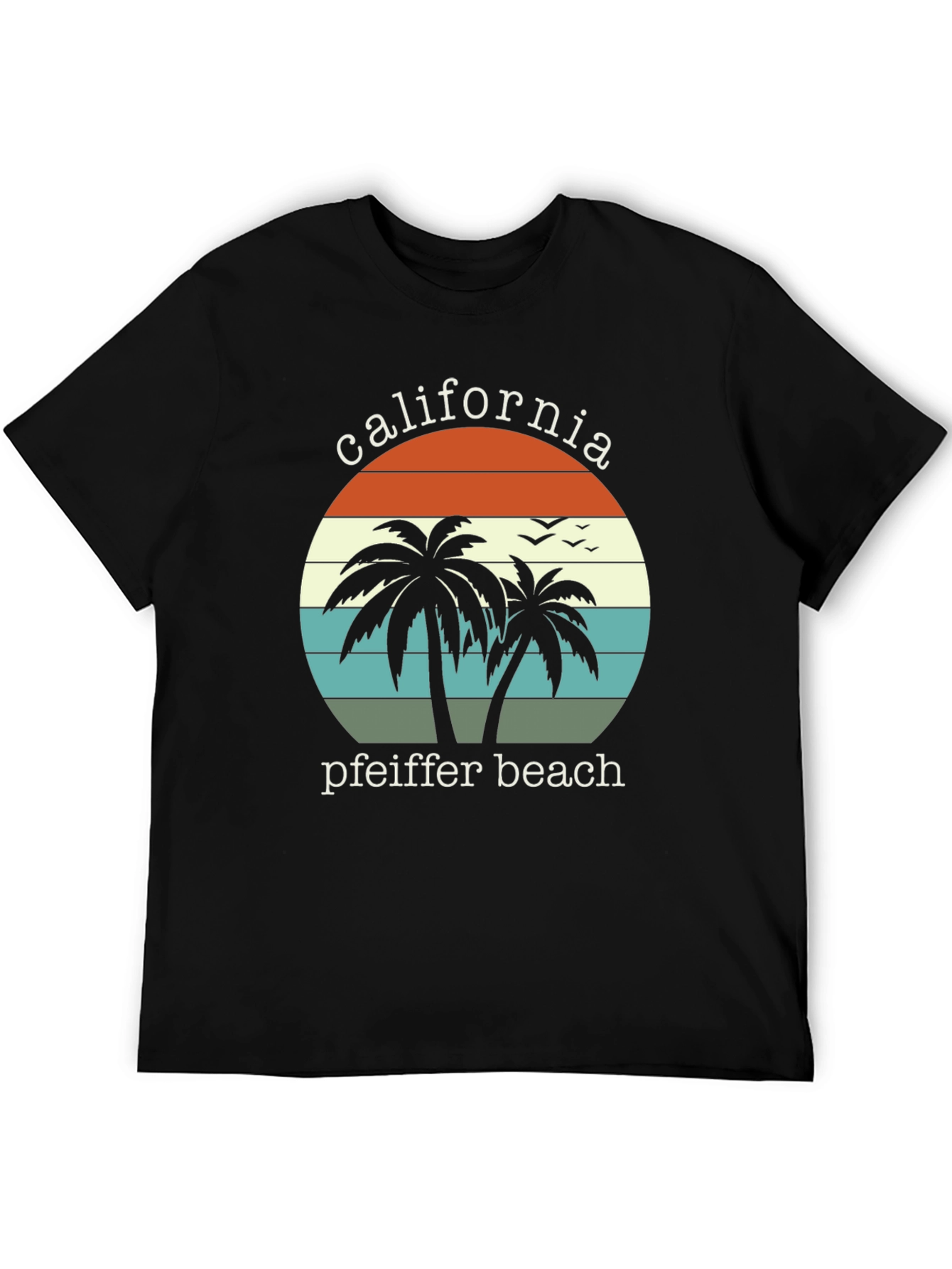 California Pfeiffer Beach Palm Tree Graphic T-Shirt