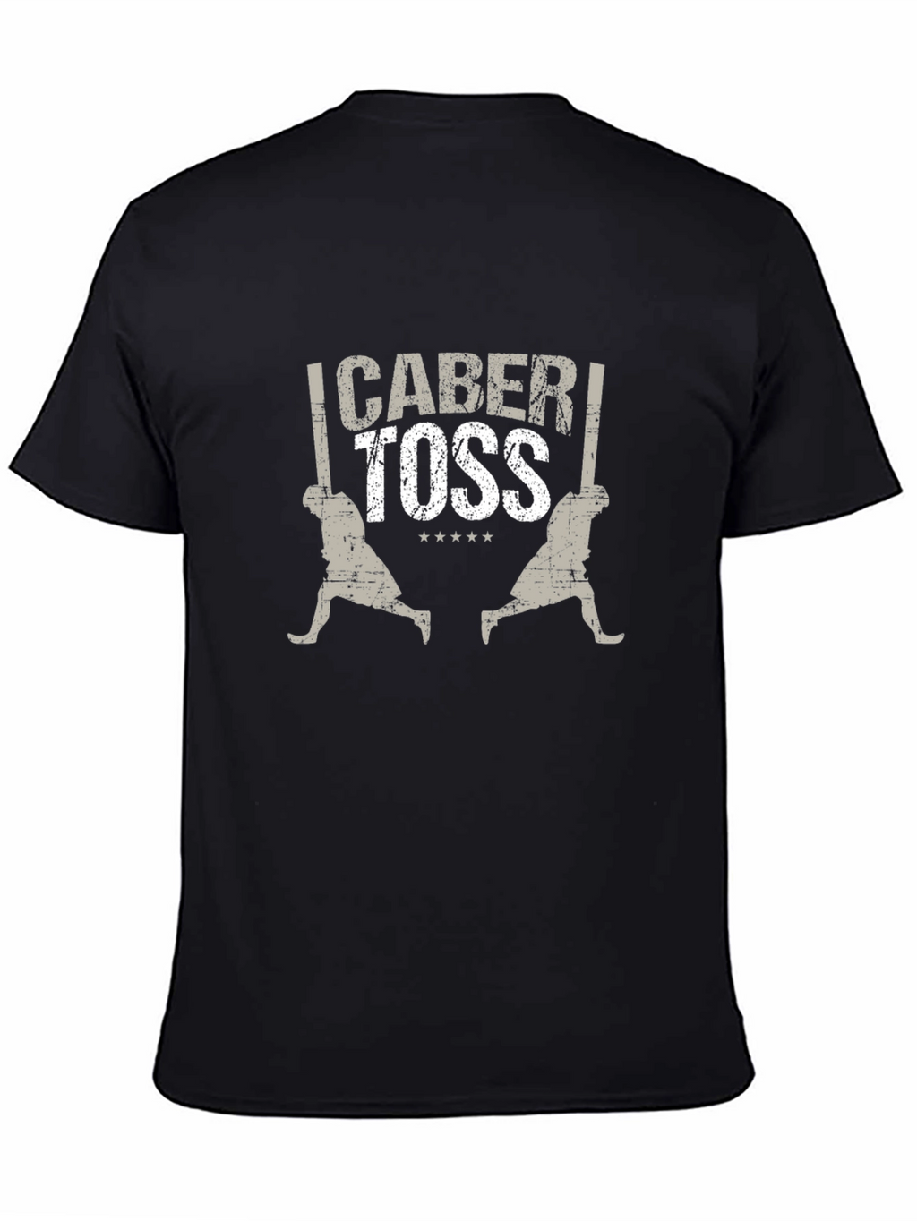 Caber Toss T-Shirt Black Cotton Blend Graphic Tee