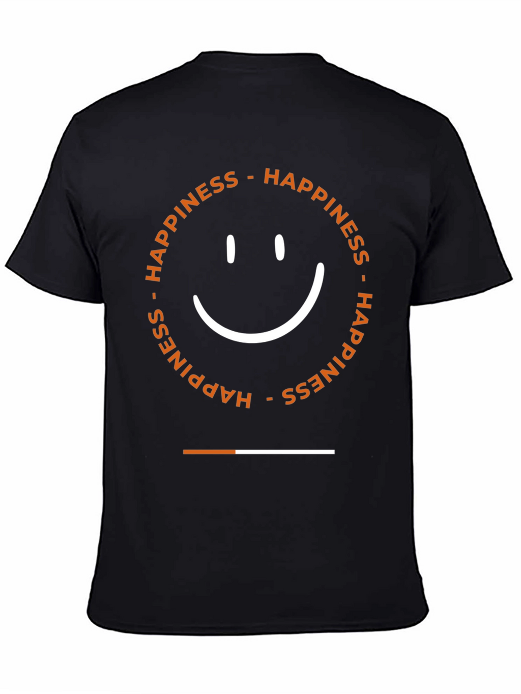 Happiness Smiley Face Graphic Tee - Black Cotton Blend