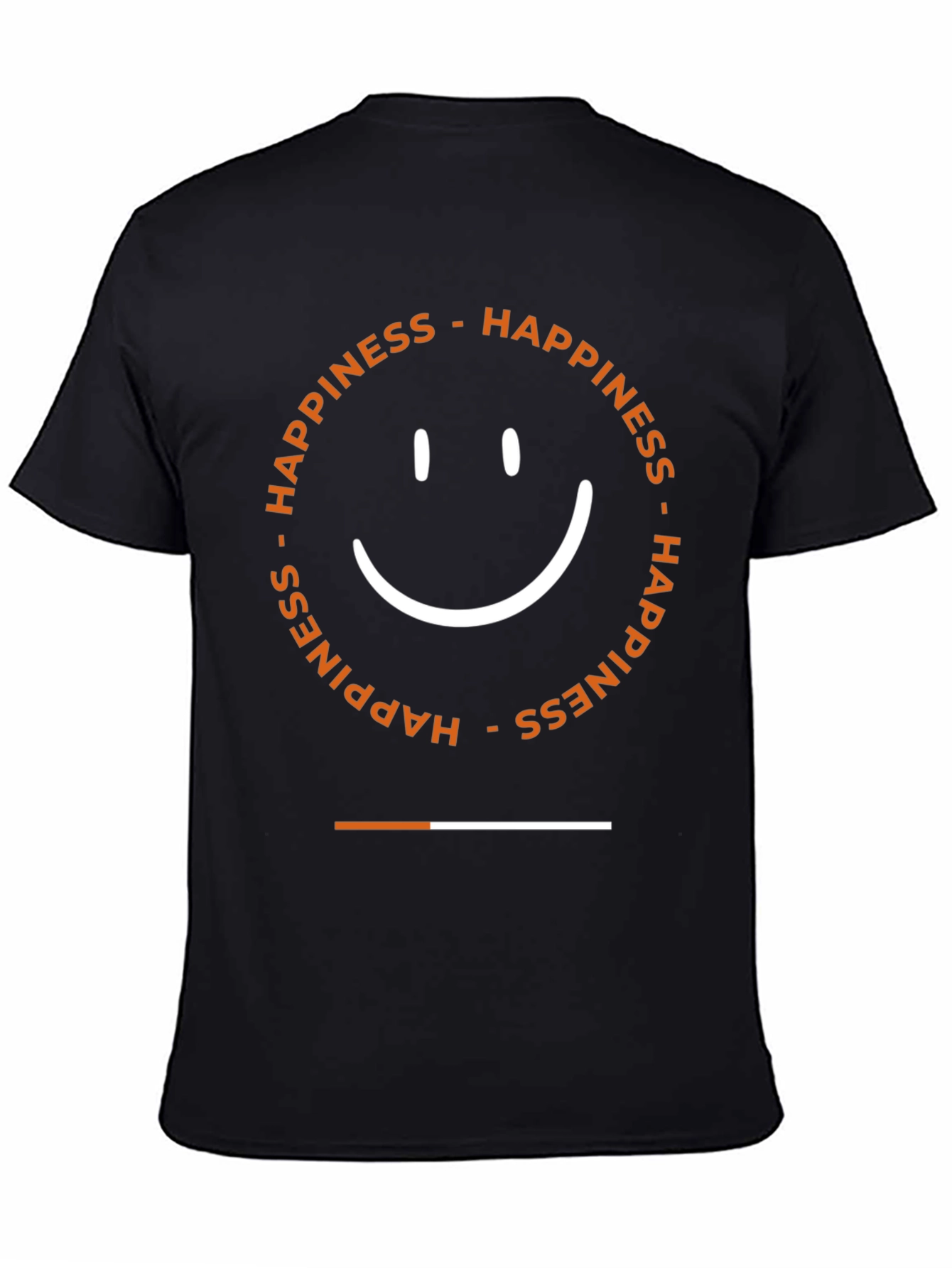 Happiness Smiley Face Graphic Tee - Black Cotton Blend