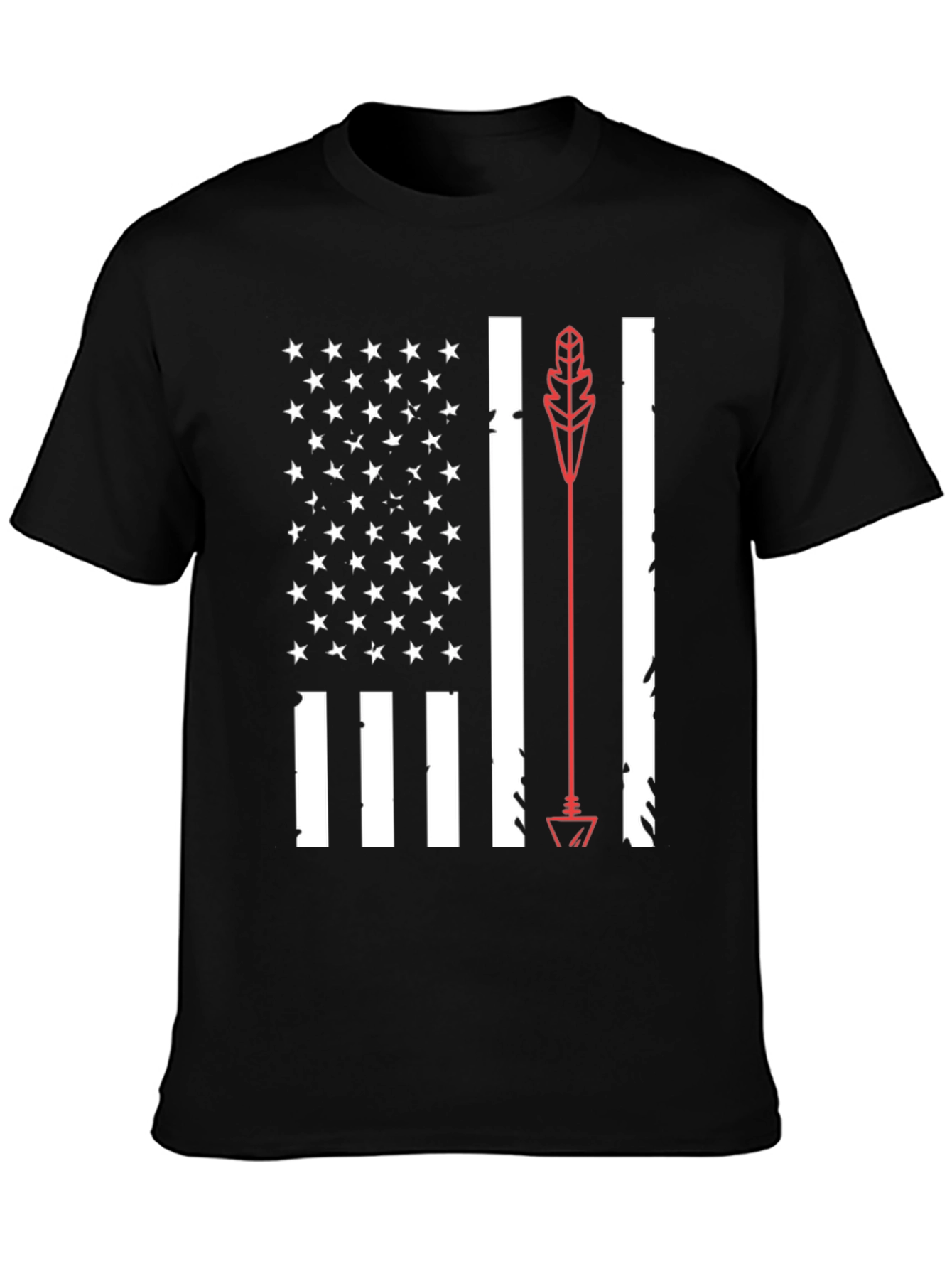 American Flag Arrow Graphic Tee - Black