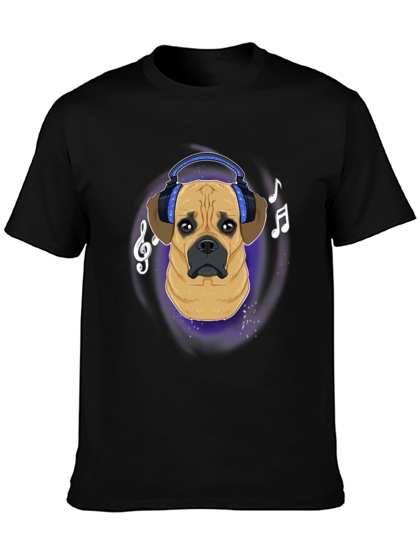 Dog DJ T-Shirt - Musical Puggle Design