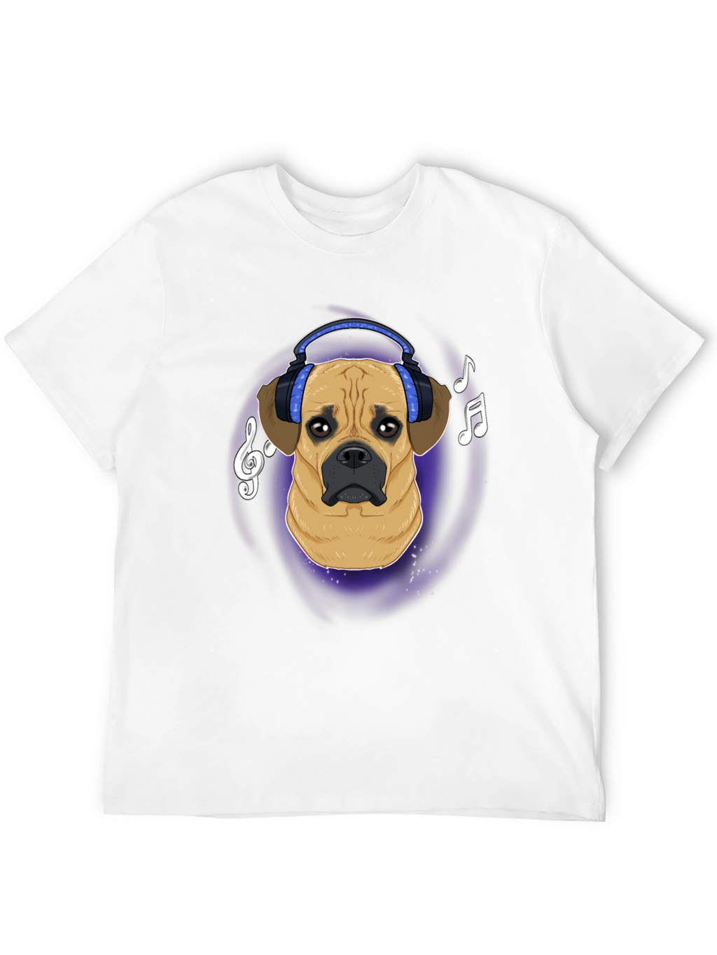 Dog DJ T-Shirt - Musical Puggle Design