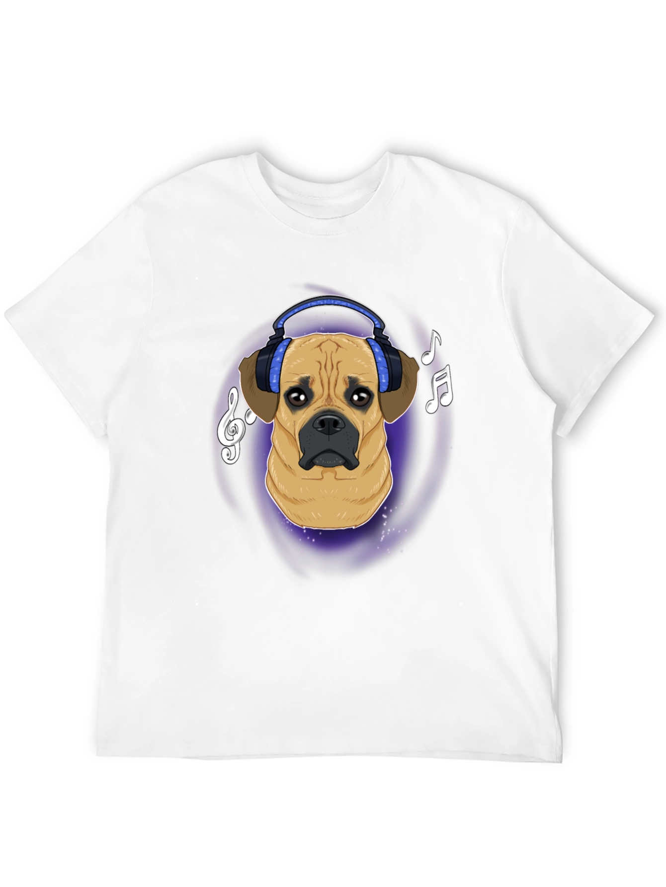 Dog DJ T-Shirt - Musical Puggle Design