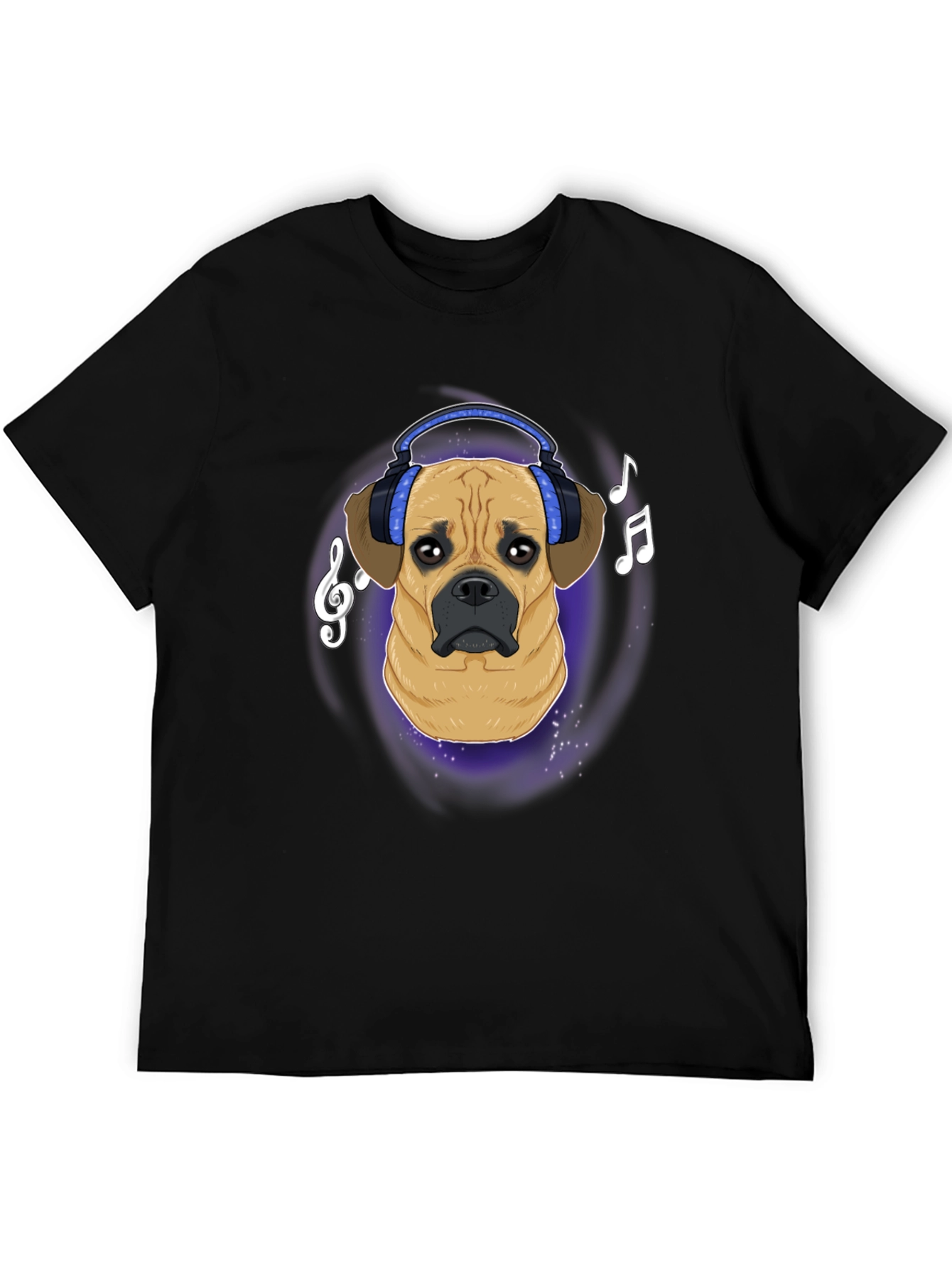 Dog DJ T-Shirt - Musical Puggle Design