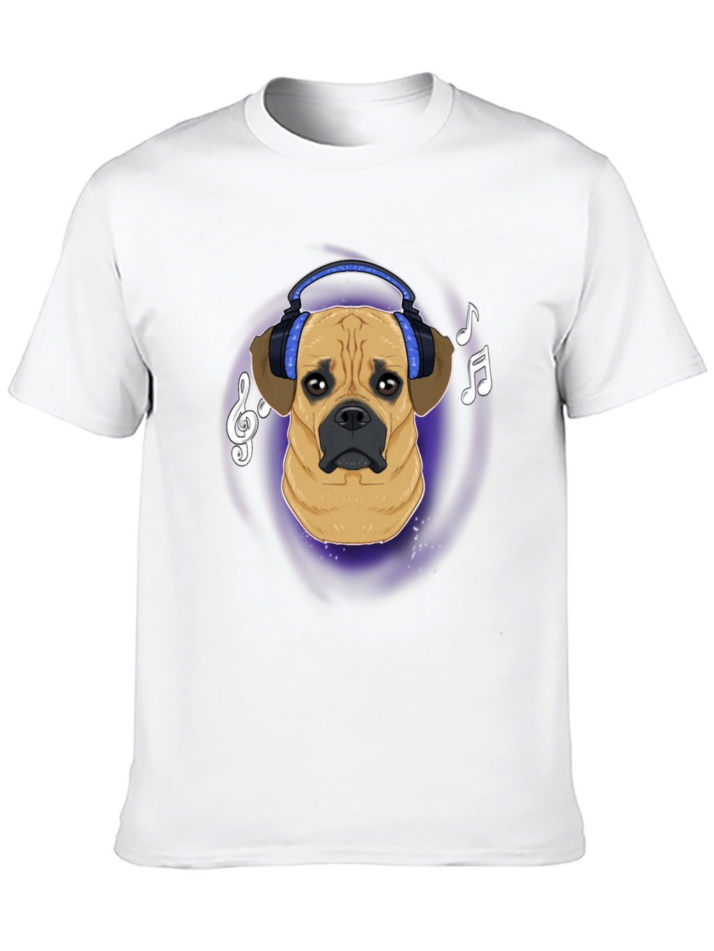 Dog DJ T-Shirt - Musical Puggle Design