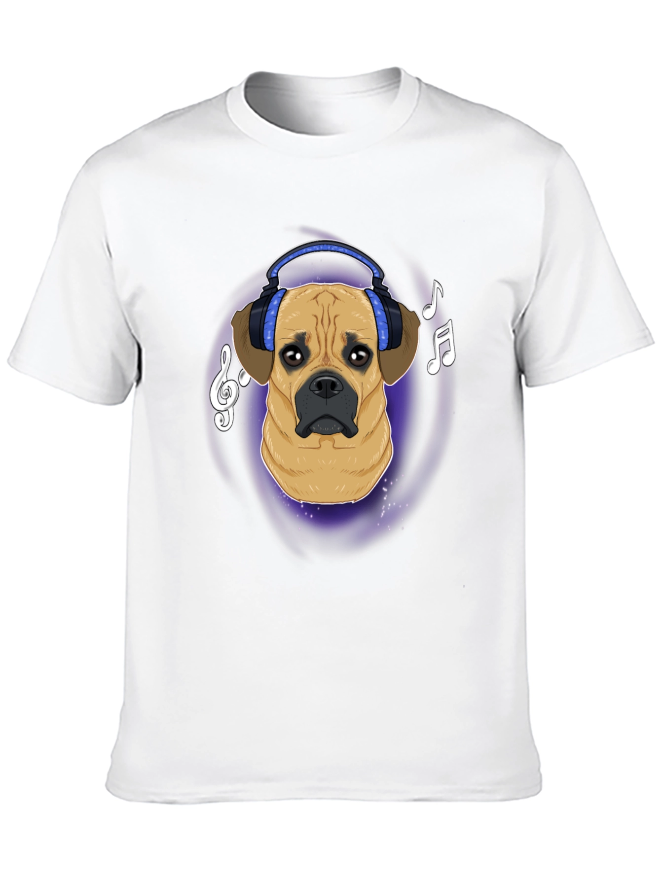 Dog DJ T-Shirt - Musical Puggle Design