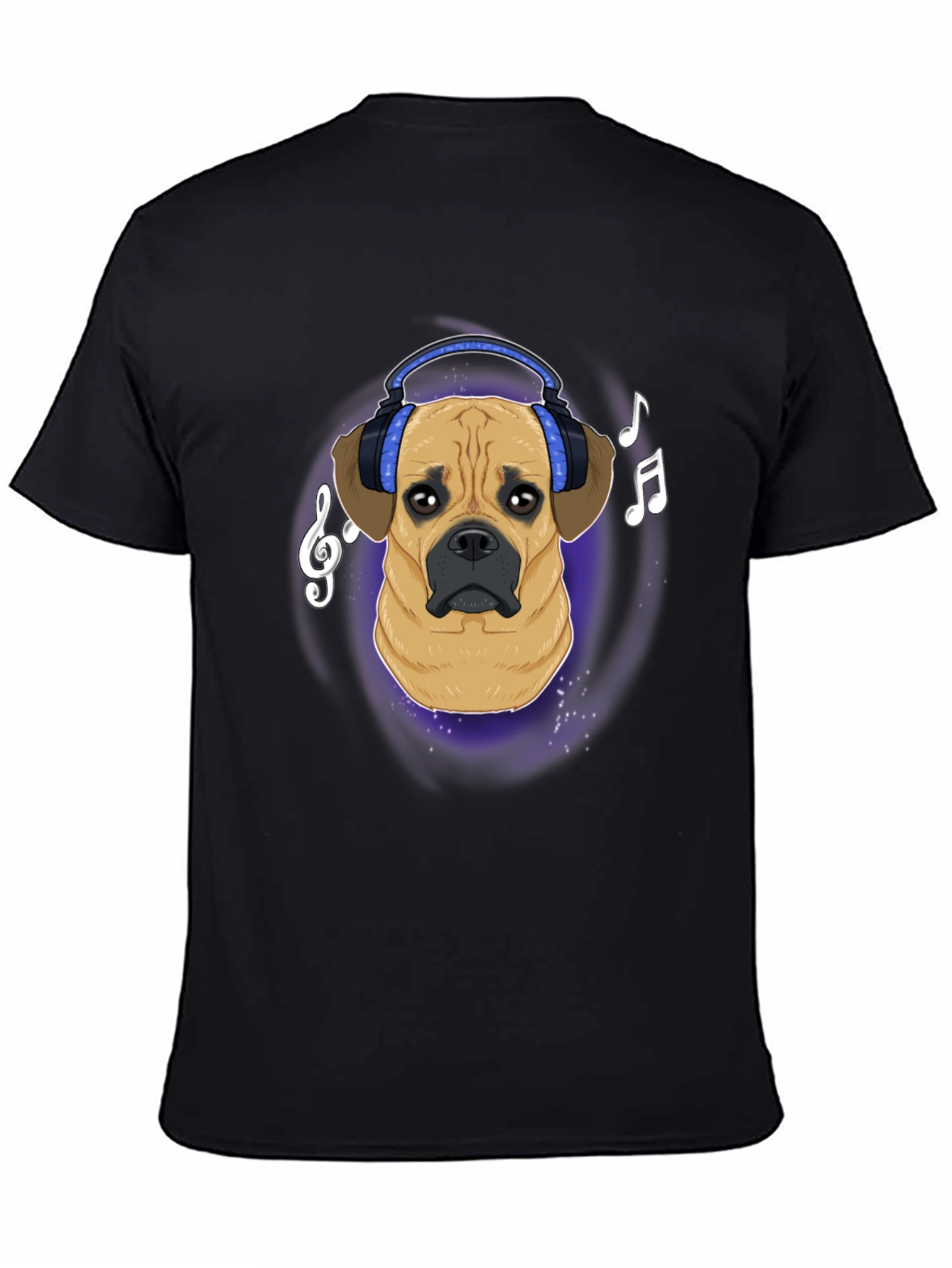Dog DJ T-Shirt - Musical Puggle Design