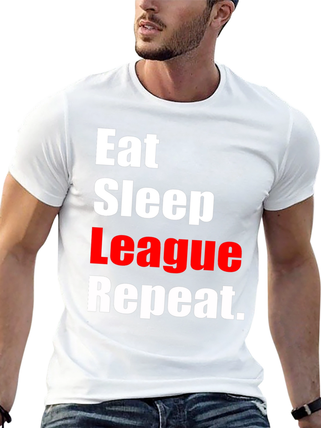 Eat Sleep League Repeat Black T-Shirt