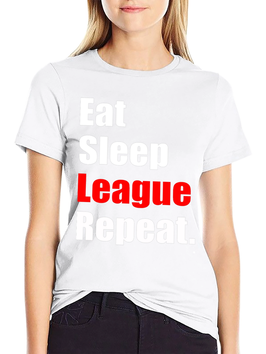 Eat Sleep League Repeat Black T-Shirt