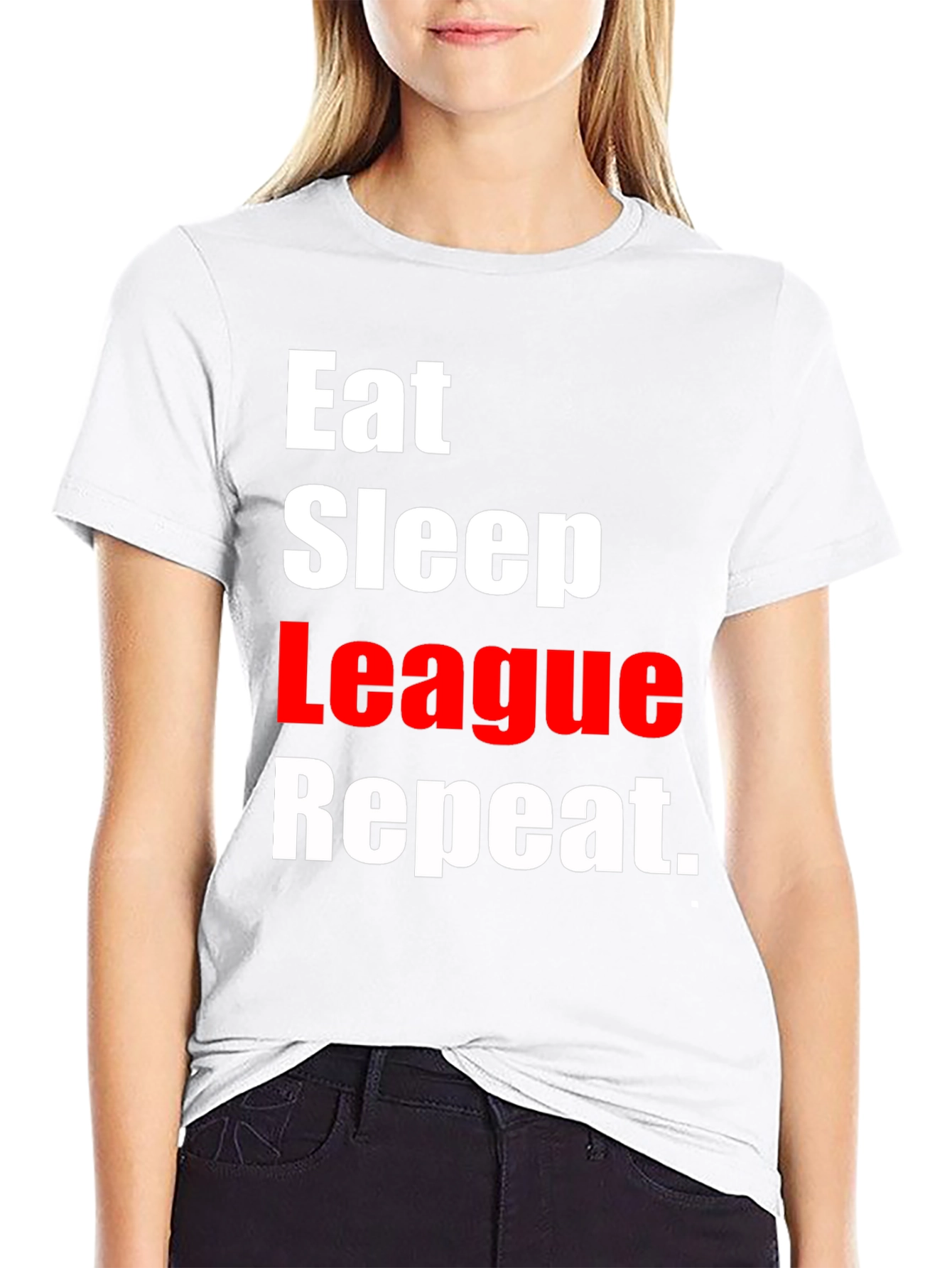 Eat Sleep League Repeat Black T-Shirt