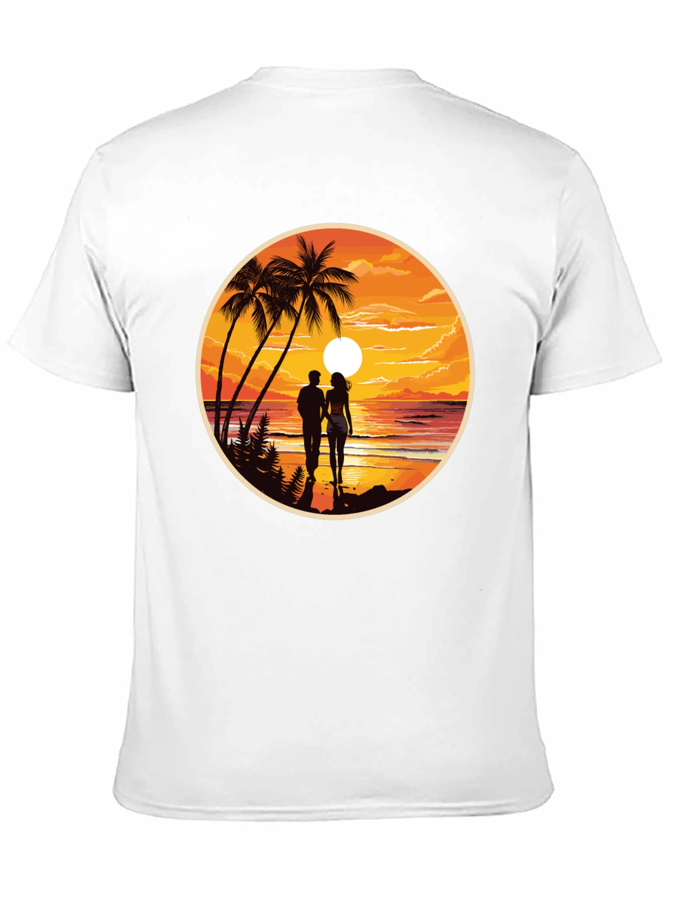 Tropical Sunset Couple T-Shirt - Island Paradise