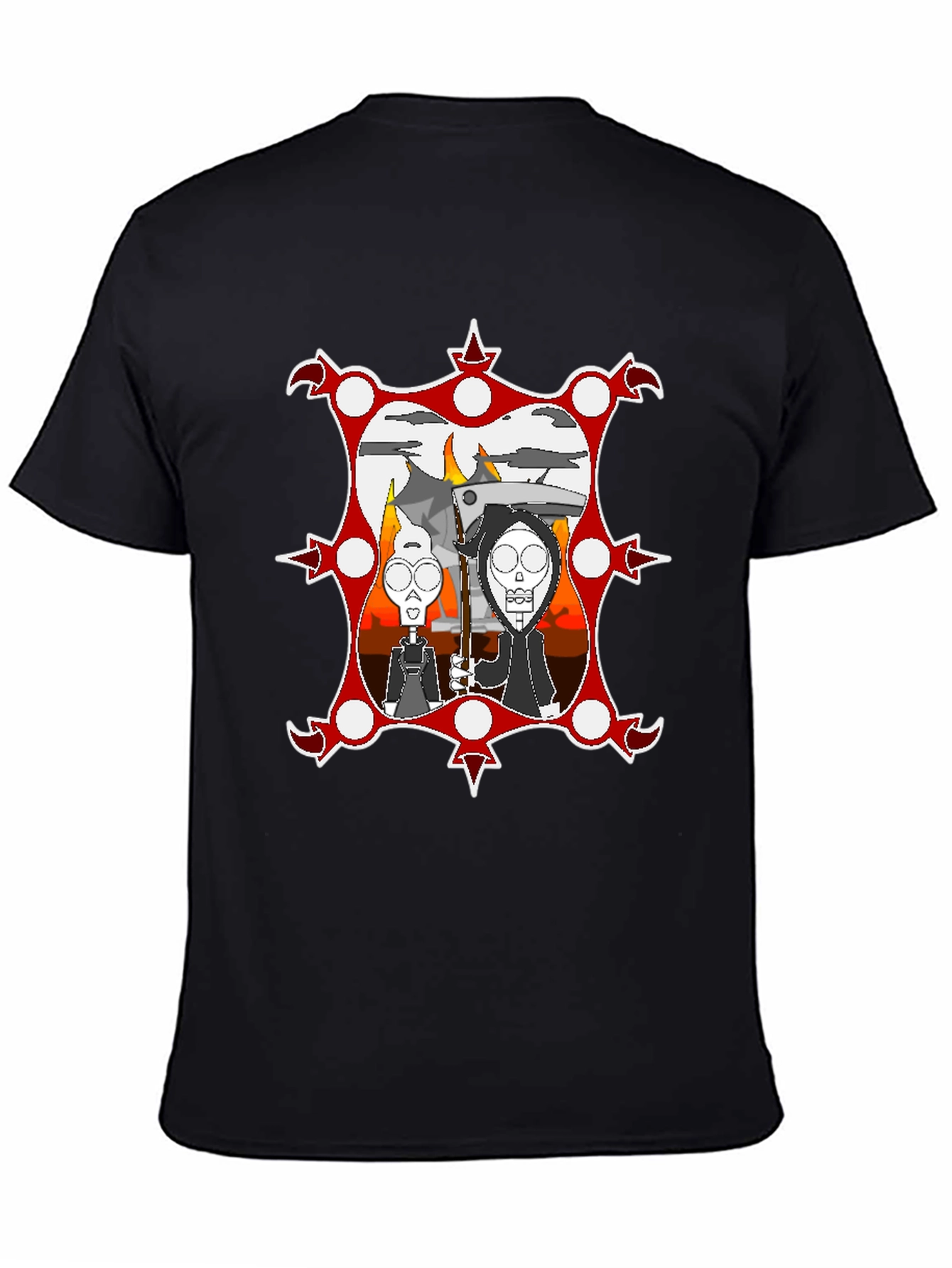 Cartoon Graphic Black Tee
