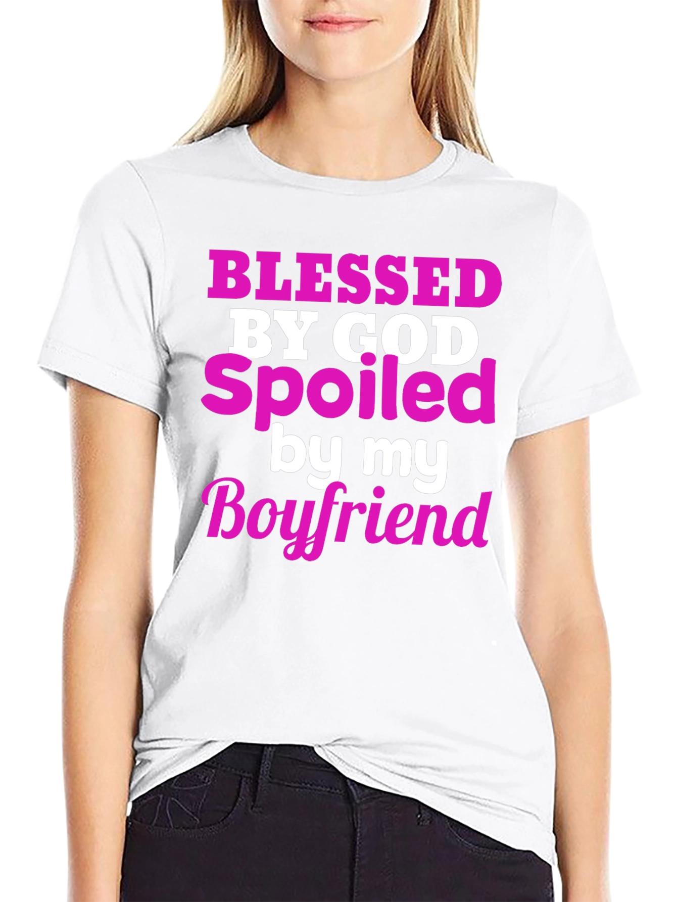Blessed by God Spoiled by Boyfriend T-Shirt