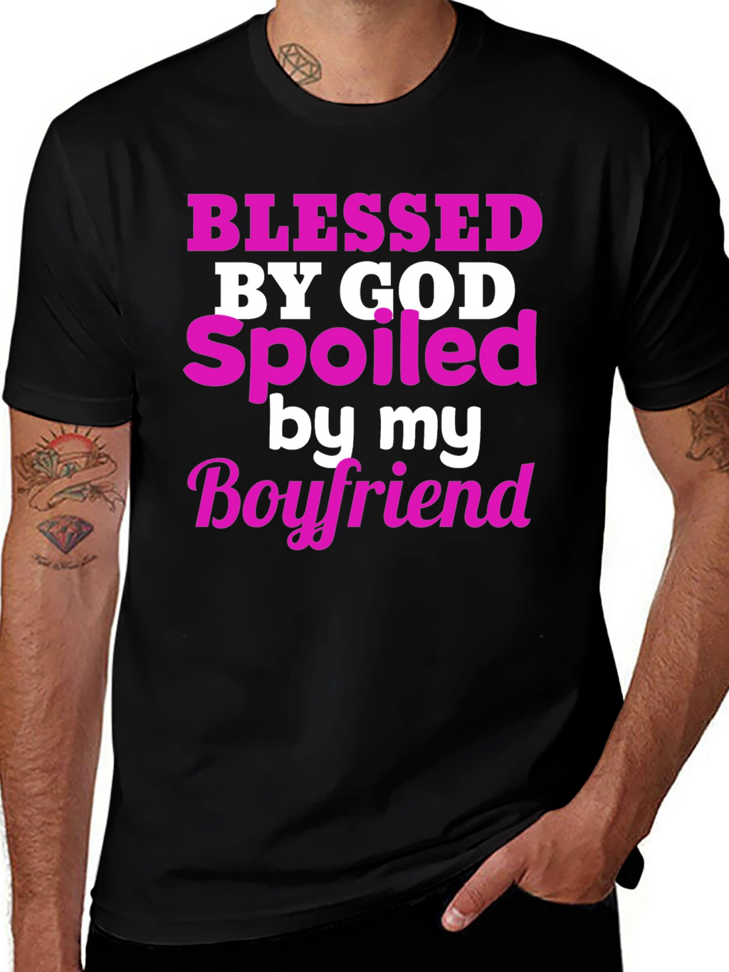 Blessed by God Spoiled by Boyfriend T-Shirt