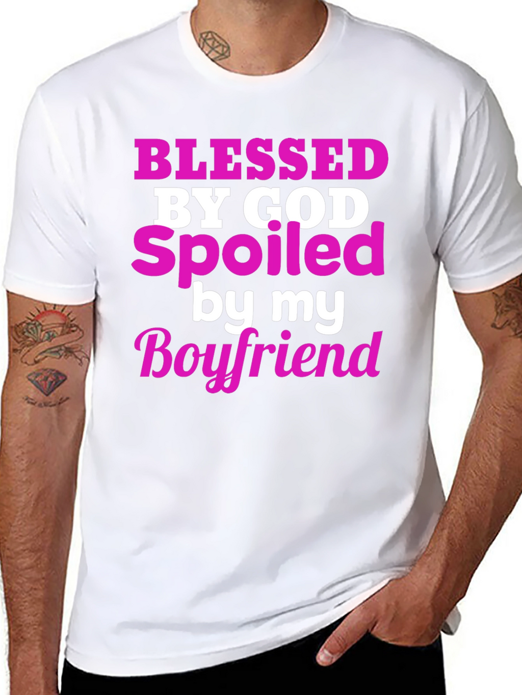 Blessed by God Spoiled by Boyfriend T-Shirt