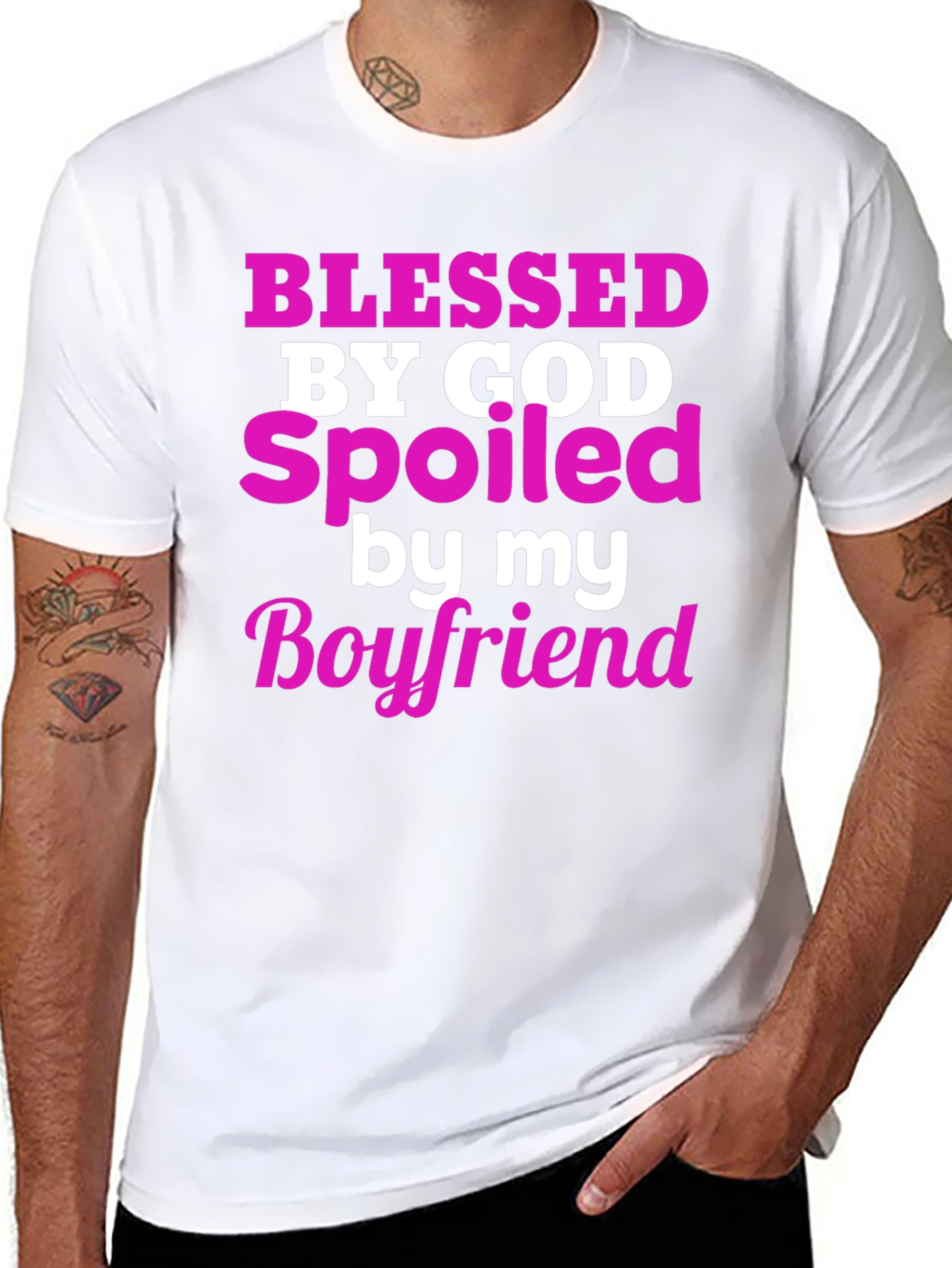 Blessed by God Spoiled by Boyfriend T-Shirt