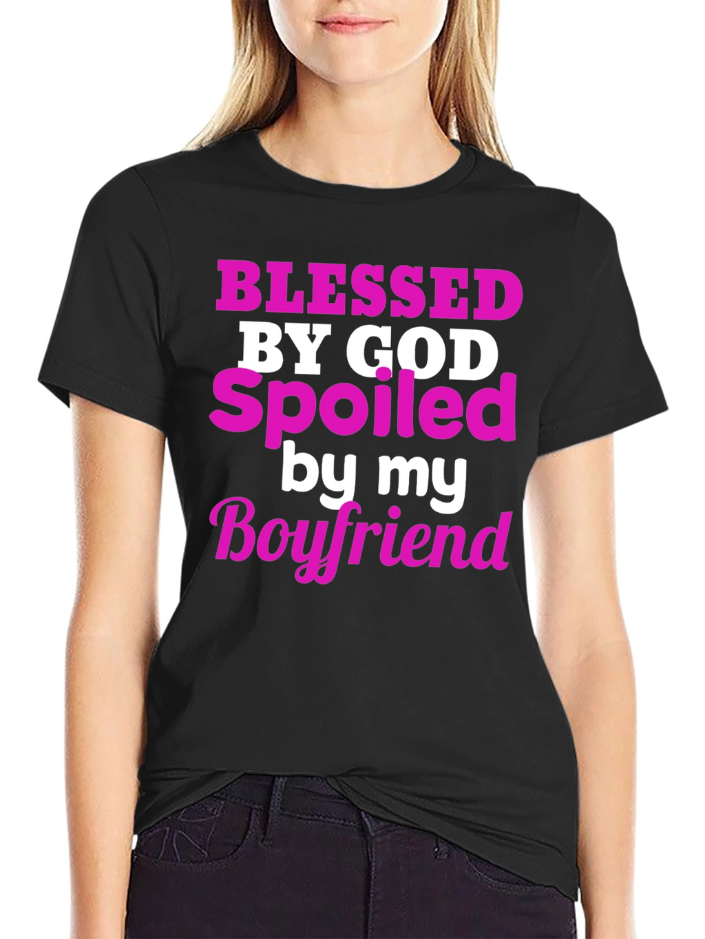 Blessed by God Spoiled by Boyfriend T-Shirt