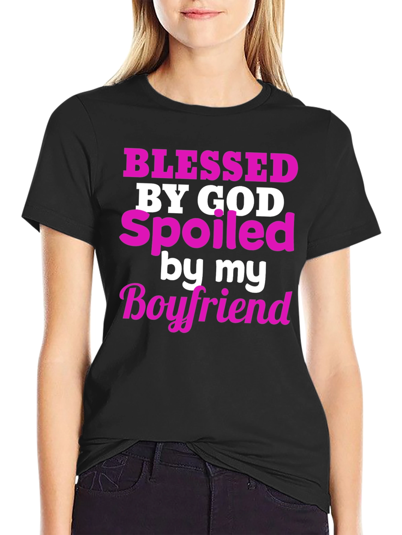 Blessed by God Spoiled by Boyfriend T-Shirt
