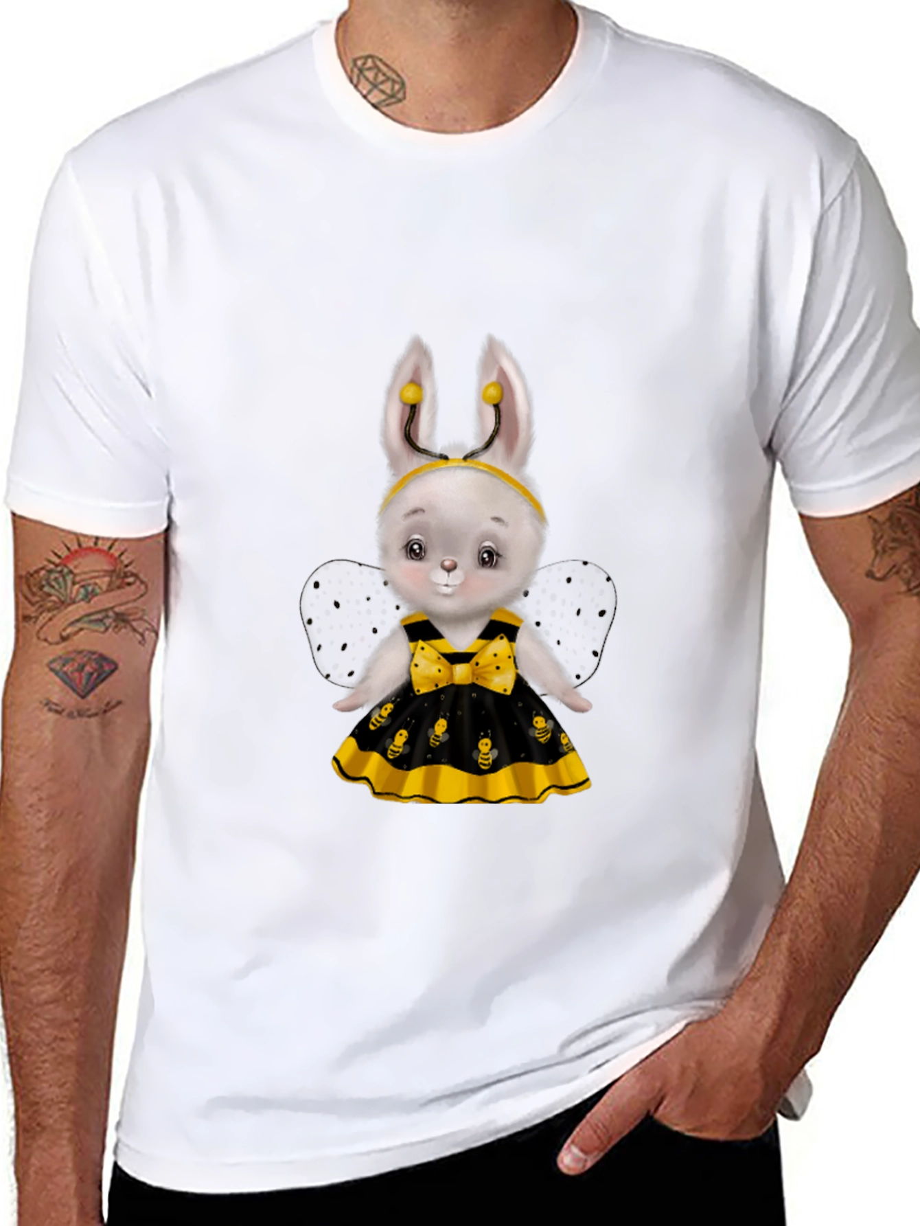 Cute Bee Bunny T-Shirt