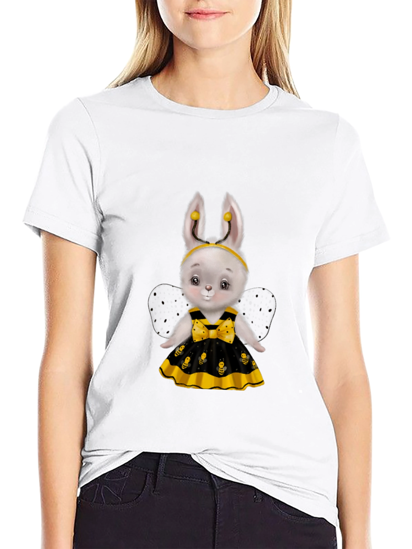 Cute Bee Bunny T-Shirt